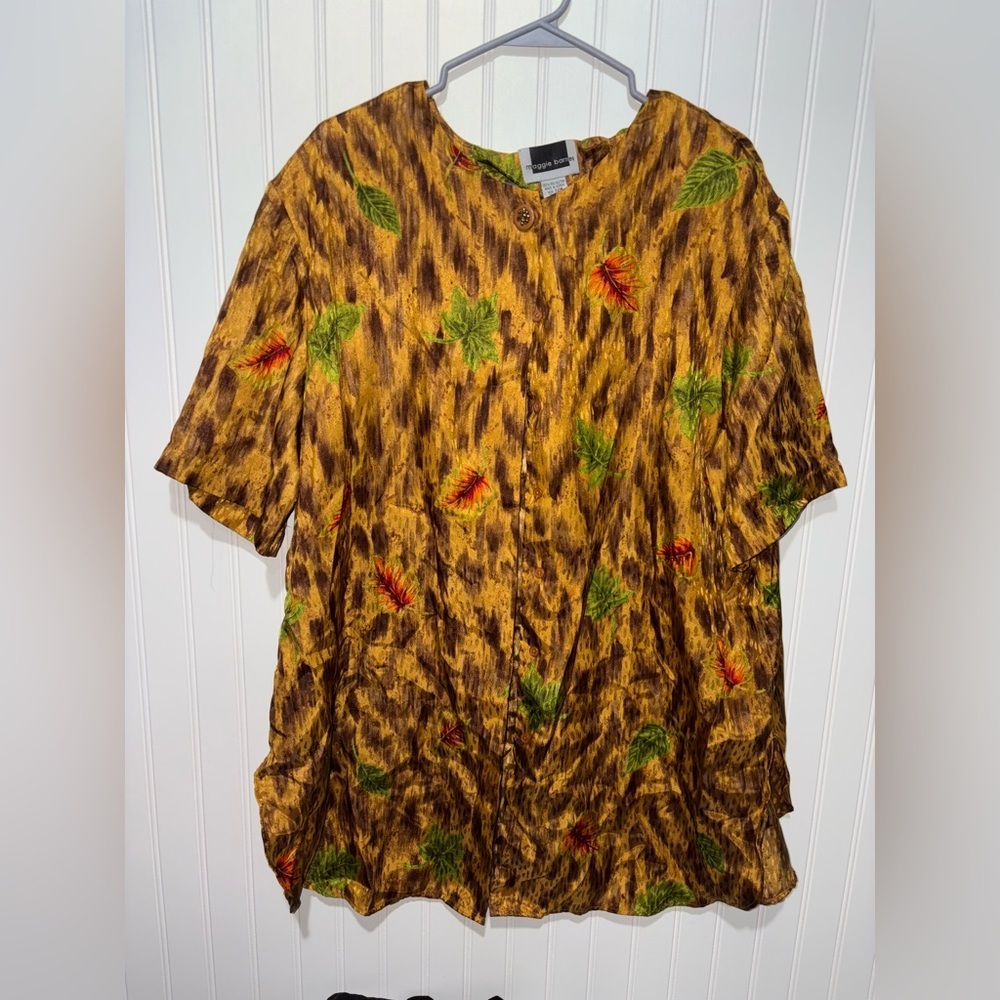 Vintage Maggie Barnes Tropical Blouse| Size 22W